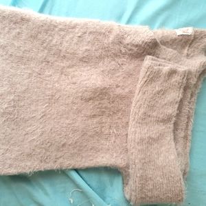 Pink beige fluffy sweater